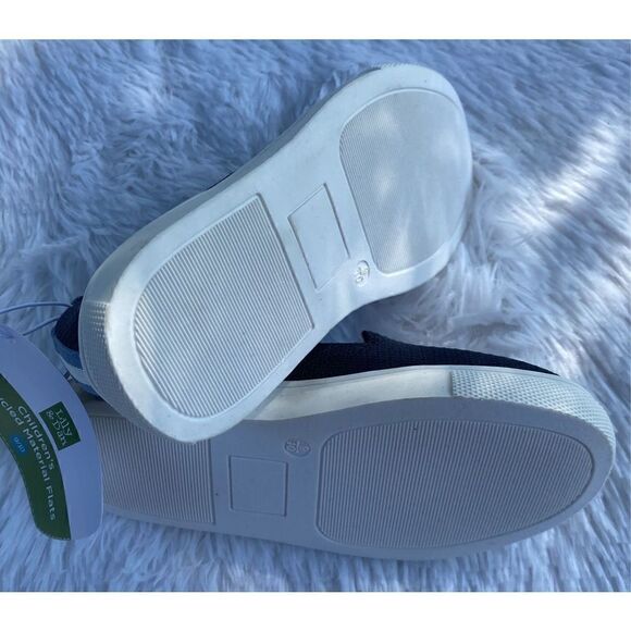 NWT Lily & Dan Toddler Boys SZ 9/10 Navy Blue/White Slip On Shoes - Picture 6 of 10